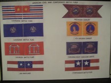  AMERICAN  CIVIL WAR    FLAGS    EIGHT  ASSORTED   APPROX  1/32 