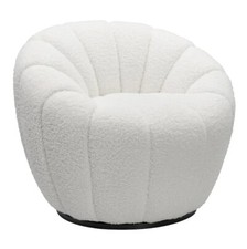 Soft Cream Brody Boucle Chunky Tub Arm Chair ArmChair - Ex Display Unboxed *Dent