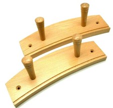 HAT & COAT HOOKS 2 large wooden peg door wall hanger wood hook rack  (570)