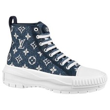 Louis Vuitton Squad Snickers Boot Monogram Denim NavyBlue White (Women's) Size38