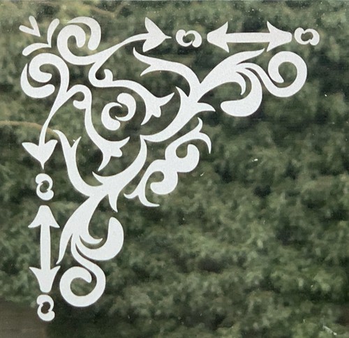 Etched glass vinyl - etched, corner