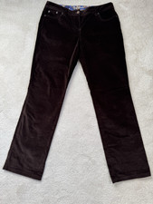 BODEN DARK BROWN VELVET/VELOUR STRAIGHT LEG TROUSERS SIZE 14R VGC
