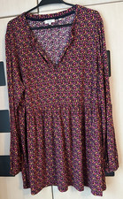 Fat Face Ditsy Floral Long Sleeve TunicTop Size 18. Relaxed Waist. New