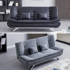 Faux Leather/Fabric 3 Seater