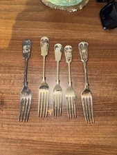 Rare Antique solid silver Old English pattern dessert fork hallmarked