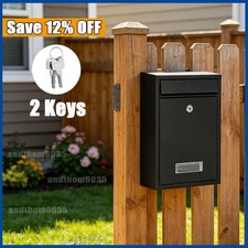 Large Black Lockable Post Box