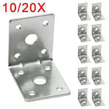 10/20Pcs Reinforced Brackets Heavy Duty Galvanised Corner Brackets Metal L Shape