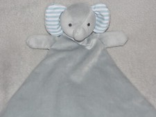 Mothercare elephant comforter grey soft toy blue ears