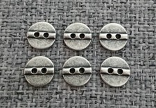 6 x Tiny Silver Pewter Tone