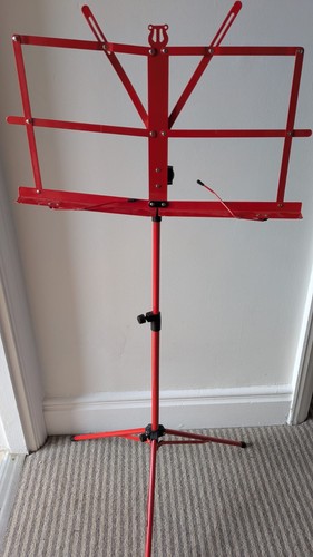 Red adjustable fold music - red, up