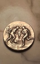  BRITISH ARMY SILVER FOOTBALL  MEDAL POSSIBLEY  1ST OR 2ND WORLD WAR 55.60 GRAMS