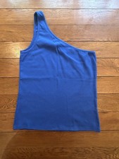 M&S Blue One Shoulder Ribbed