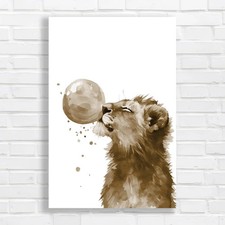 Abstract Watercolor Lion Sepia