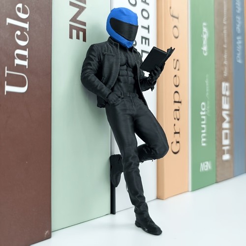 Printed motorbike rider - printed,
