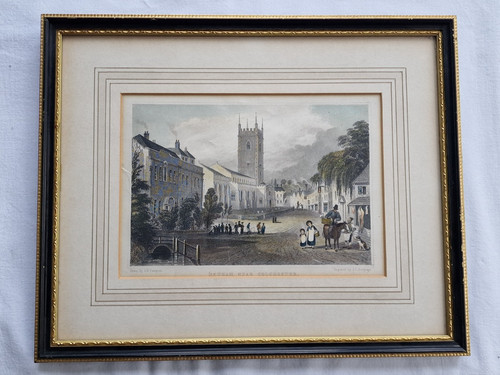 Framed antique engraving