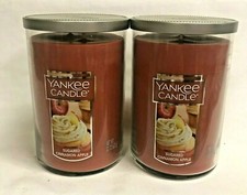 Yankee Candle (2) SUGARED CINNAMON APPLE 22 oz TUMBLER Candles Vanilla Nutmeg