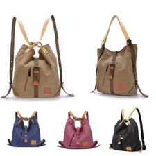 Ladies Handbag Canvas Shoulder Tote Bag Backpack Rucksack Travel School Bags