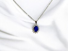 WHITE GOLD FINISH Oval Cut
