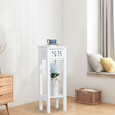 Telephone Table With Drawer Side Living Room Slim Tall Bedside Hallway White