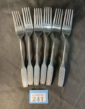 6 Viners Shape Cutlery 7 1/4” Dessert Forks Vintage Stainless Steel Dining Table
