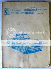 TRIUMPH TR6 Illustrated Car Spare Parts Catalogue Apr 1974 #RTC9093