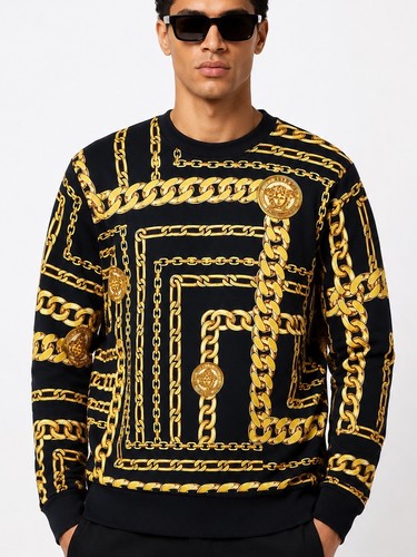 Versace men black crewneck - versace,