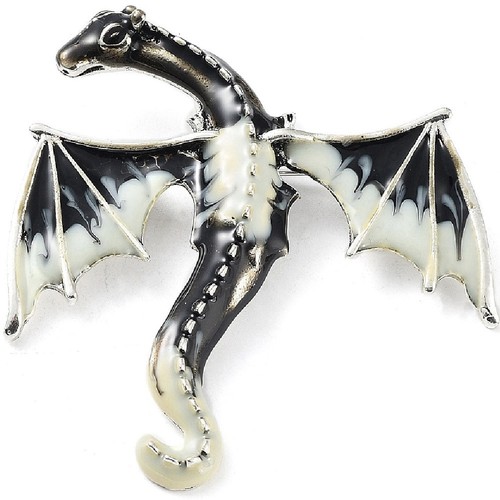 Dragon brooch black - dragon, +