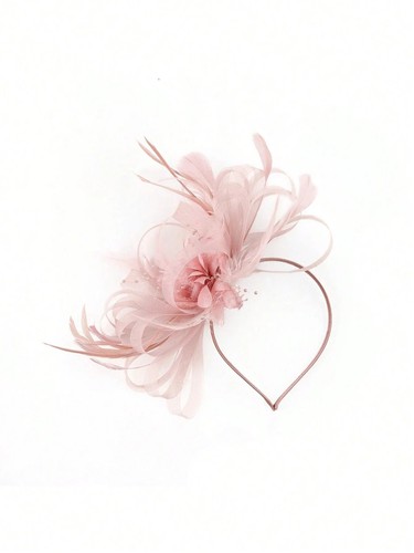 Flower feather hair hat - flower,