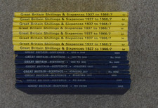 16 used empty Whitman Sandles folders - shilling sixpence 1902-36 1937-67 etc.