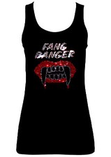 FANG BANGER VAMPIRE GOTHIC  VEST TANK TOPS ( WITH RHINESTUDS)all sizes 8 to 16