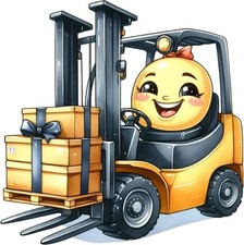 Colour Forklift Truck Wall Art Bedroom Window Decor Vinyl Sticker Decal 6 Sizes