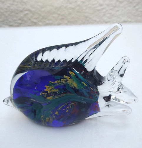 Vintage art glass - glass, fish