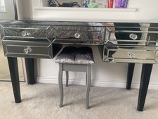 Mirrored Large Dressing Table With 5 Drawers￼& Stool