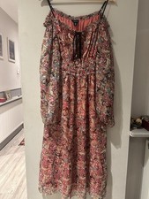 Karen Millen Long Sleeve Floral Maxi Dress UK12 100% Polyester