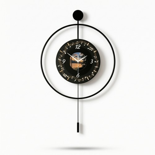 Vinyl record style clock - record,