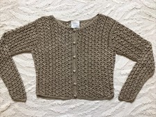 Next Lace Crochet Bolero Cardigan In Gold Brown Colour - Sz M Approx Sz 8
