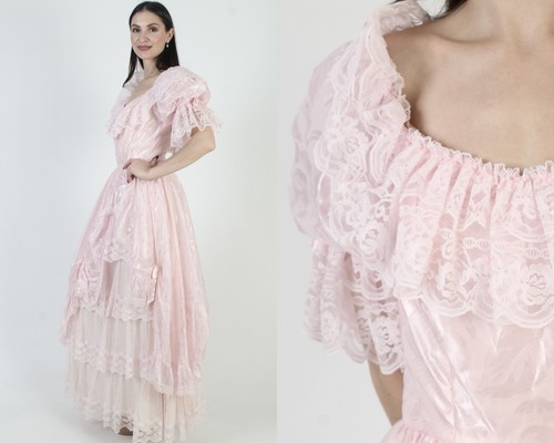 Vintage pink vicotrian dress - pink,