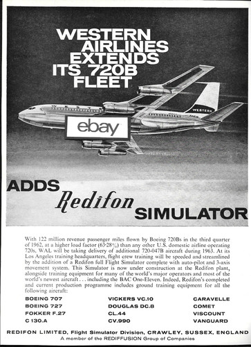 Western airlines 1963 boeing - airlines,