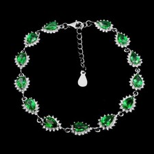 Silver Bracelet Green Topaz