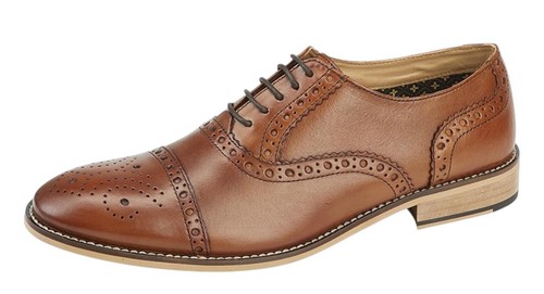 Mens tan leather - tan, brogue