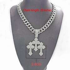 Iced Out Stacked Cross Pendant