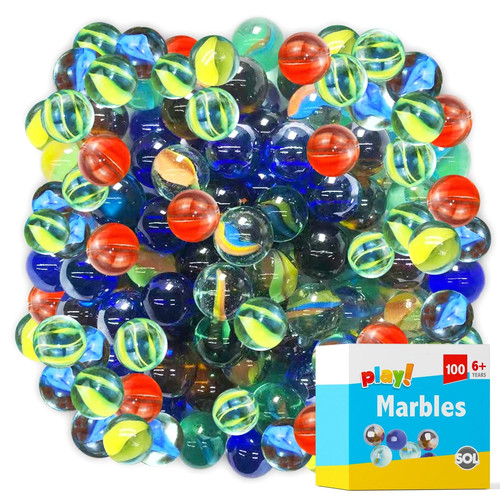 100 coloured glass marbles - 100-, |