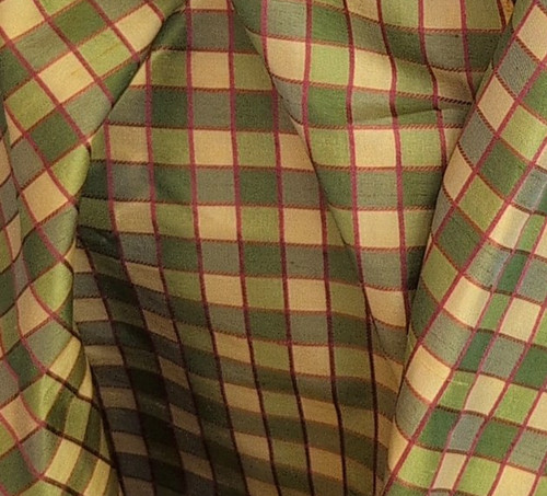 Plaid check dupioni silk - check,
