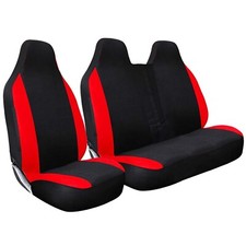 FOR PEUGEOT EXPERT 2020 2019 2018 2017 2016 - DELUXE RED/BLACK VAN SEAT COVERS