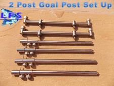 2 Goal Post Buzz Bars 2 Rod Set + 4 Stainless Steel Banksticks Fishing 30-50cm