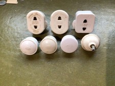 Vintage Bakelite Uk 2 Pin 5 Amp Plugs & 2 Pin Adaptors Various Makes