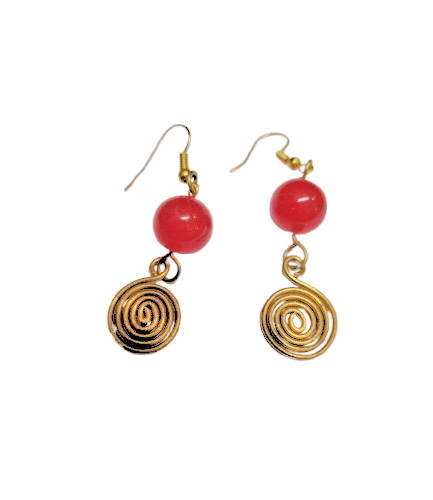 Round earrings african wire - round,