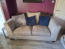 2 Seater Sofa,grey Velour, Great  Condition  Cushions Included Ready To Go