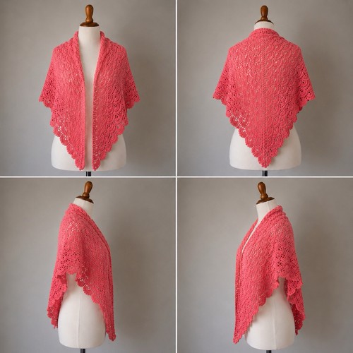 Handmade coral pink crochet - pink,