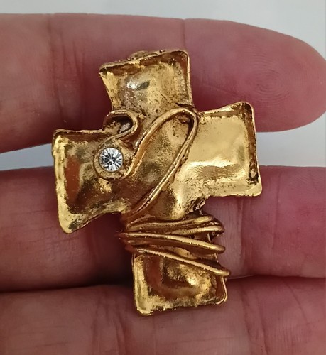Christian lacroix cross brooch - christian,